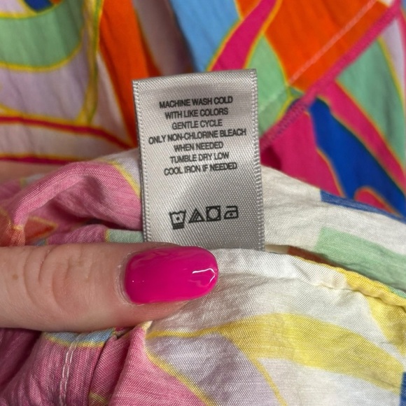 John Mark Colorful Flowy Off Shoulder Top Size Large - Picture 8 of 11